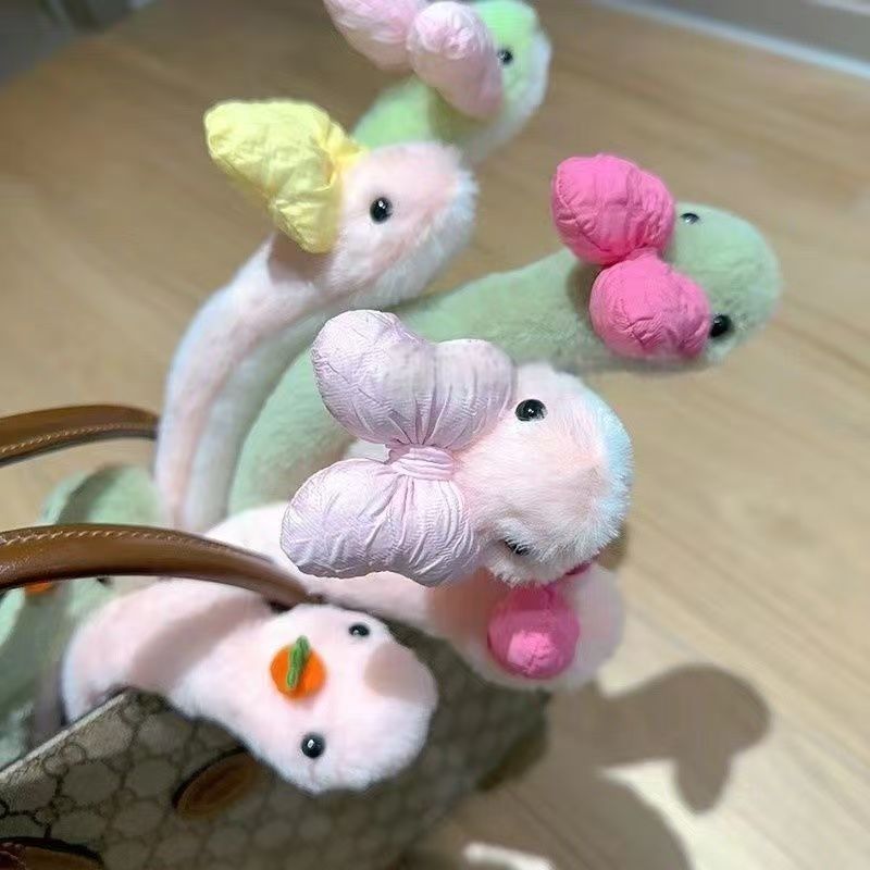Popular Cute Plush Snake Ring Grabber Doll Toy Plush Snake Small Snake Street Stall Popular Toy Long