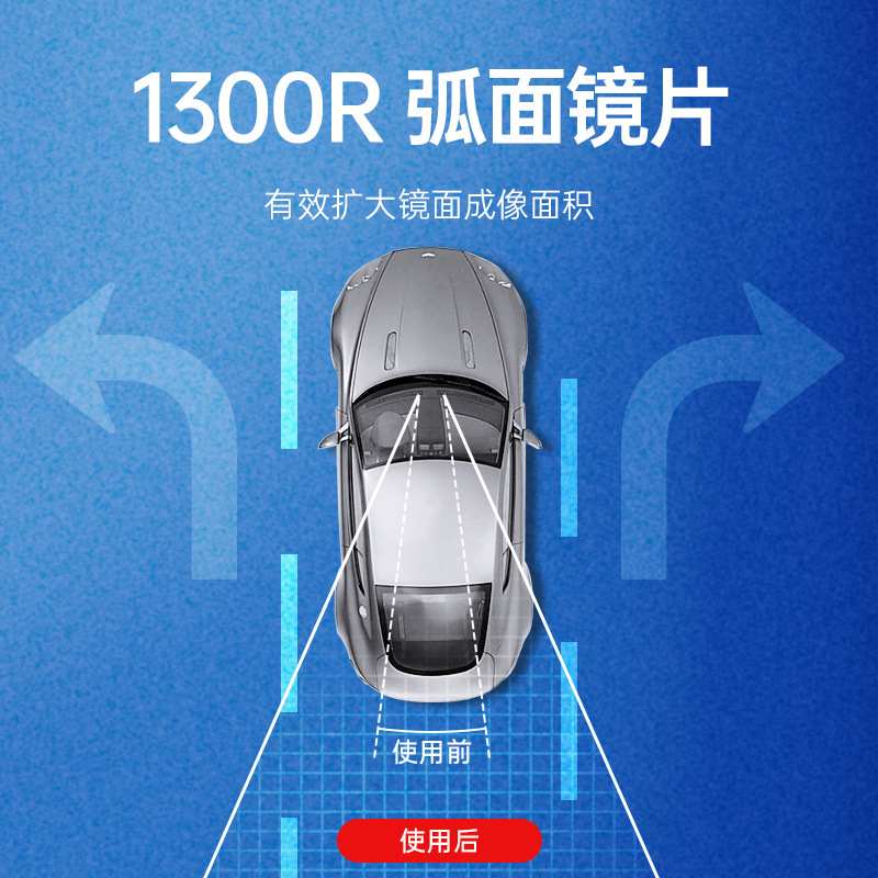 Large Field of View Auxiliary Mirror in the Car, Reflective Lens, Car Interior Mirror, Reversing Mirror, Infinity Wide-Angle Curved Mirror, Baby Mirror