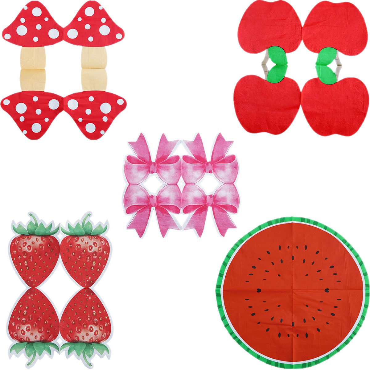 New Apple Strawberry Mushroom Butterfly Watermelon Napkin Paper Birthday Party Daily Life Neutral Paper Tissue