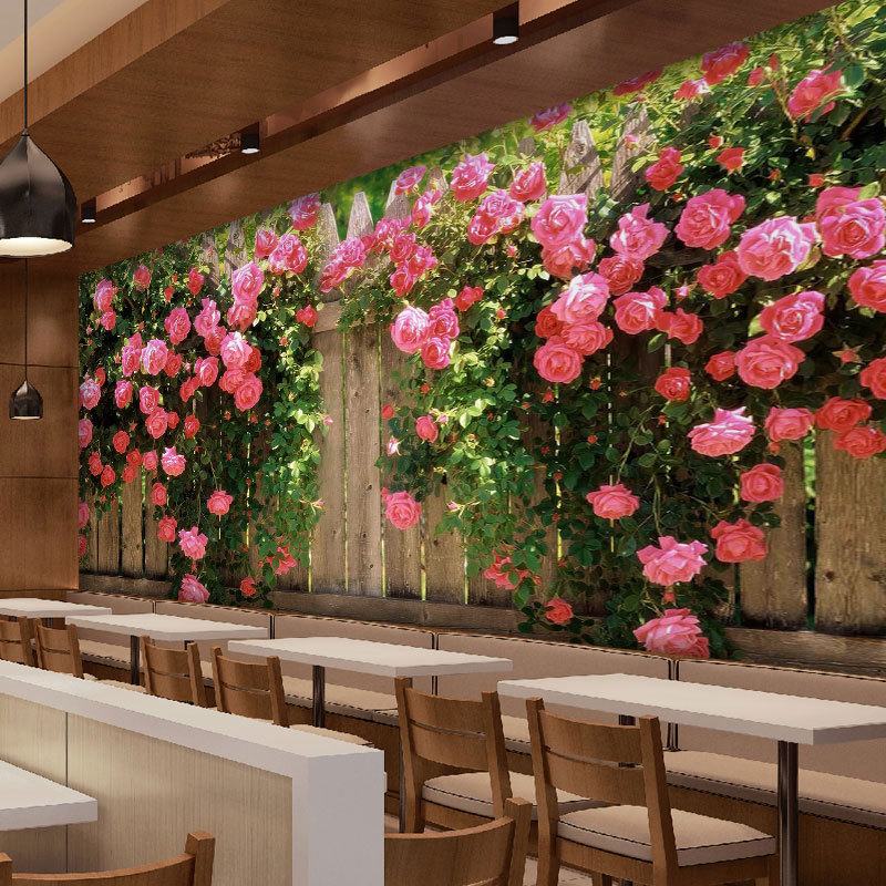 Cross-Border Supply Customized Mural Natural Scenery Wallpaper Space Extension Wallpaper Green Tree Vine Background Wall Cloth