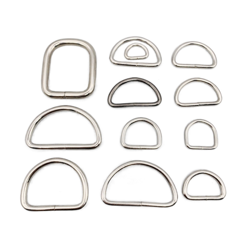 Manufacturer in stock metal D Buckle D-shaped buckle semicircle pull ring pet D ring D-shaped buckle D-shaped ring luggage hardware accessories