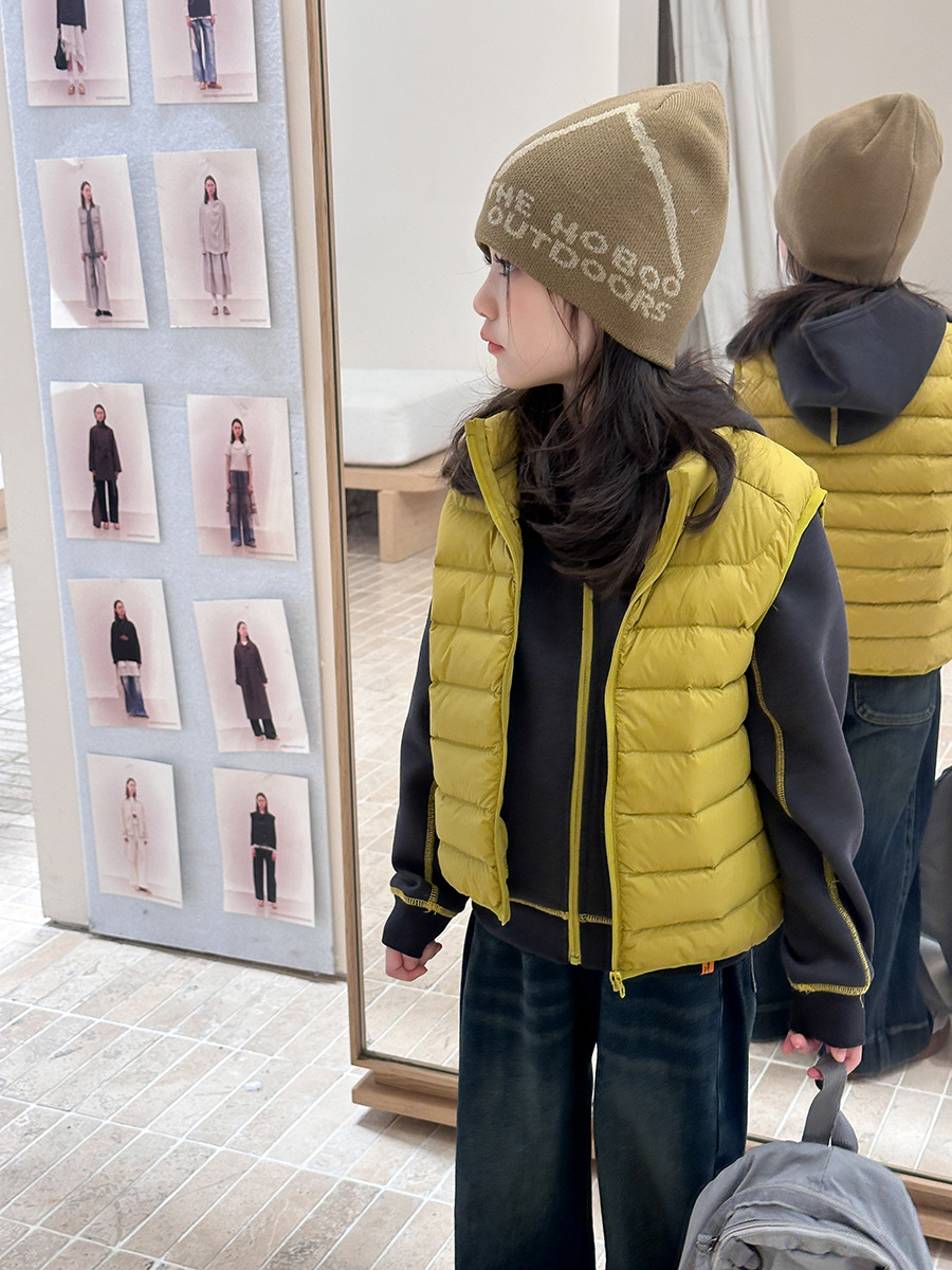 New National Standard down with Traceability~2025 Winter Fashionable, Stylish, Practical Small Ribbed down Vest, Lightweight Vest, Sleeveless Jacket