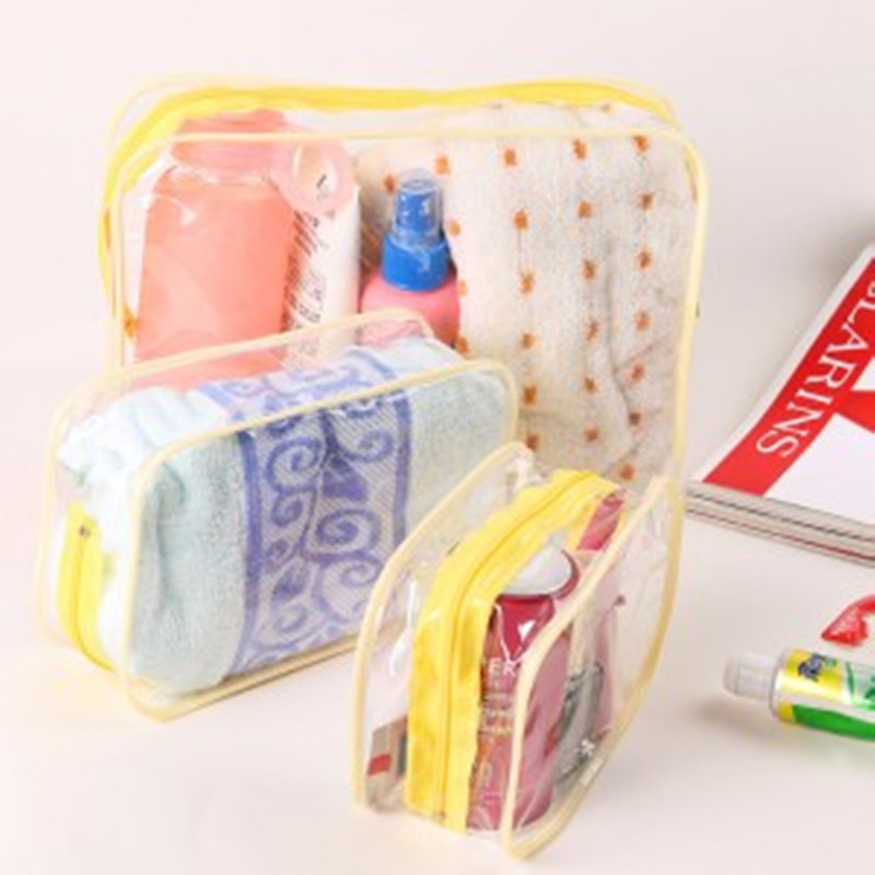 Korean Style Thickened PVC Storage Cosmetic Bag Large Capacity Ins Travel Dustproof and Waterproof Toiletry Bag Cosmetic Storage Bag