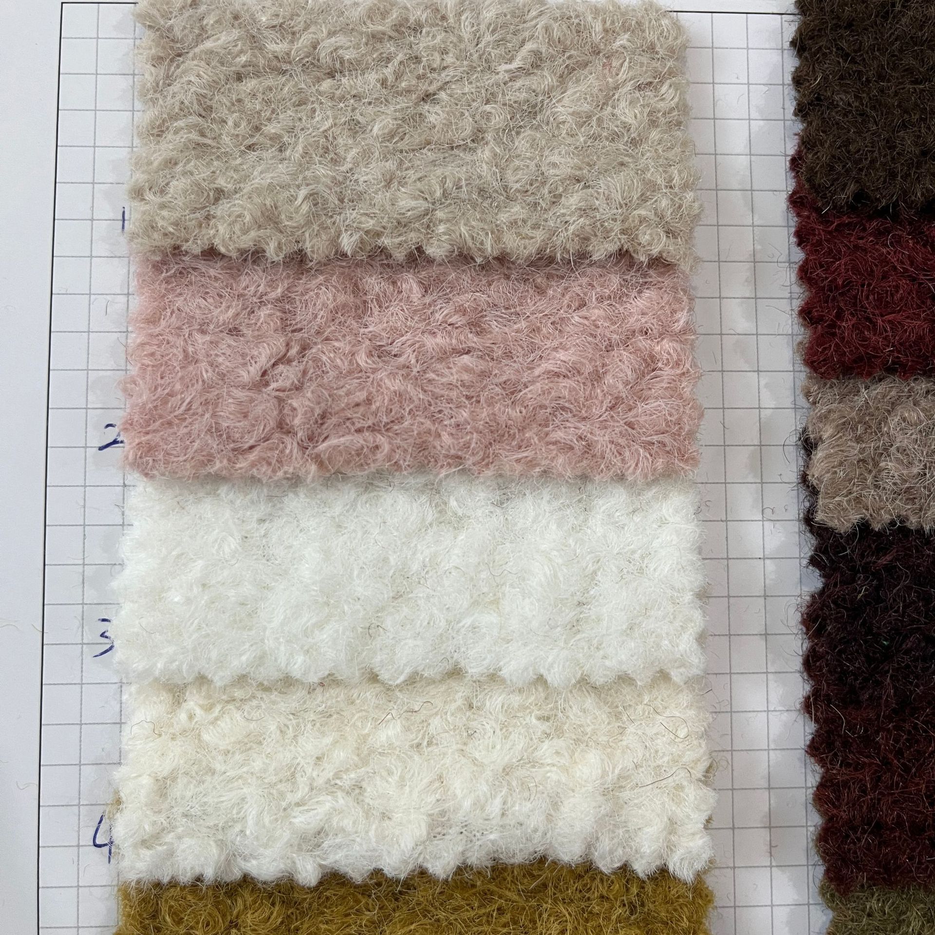 In-Stock Full Polyester 650g Knitted Loop Single-Sided Stretch Coarse Woolen Clothing Wool Coat Jacket Shoes Hats Bags