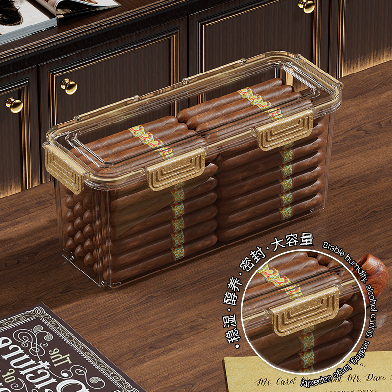 Zhang Gong Cigar Humidor Cigar Box Portable Cedar Wood Aging Box Cigar Cohiba Fragrant Cigar Maintenance Box