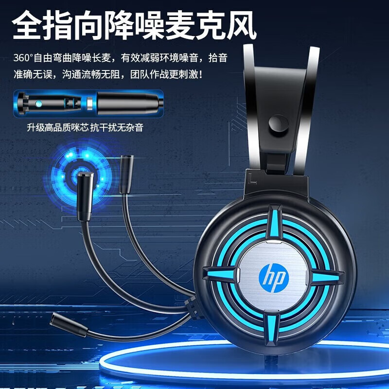 Hui-Pu H120G Gaming Headset, Over-Ear Wired Computer Headset with Microphone for Laptops