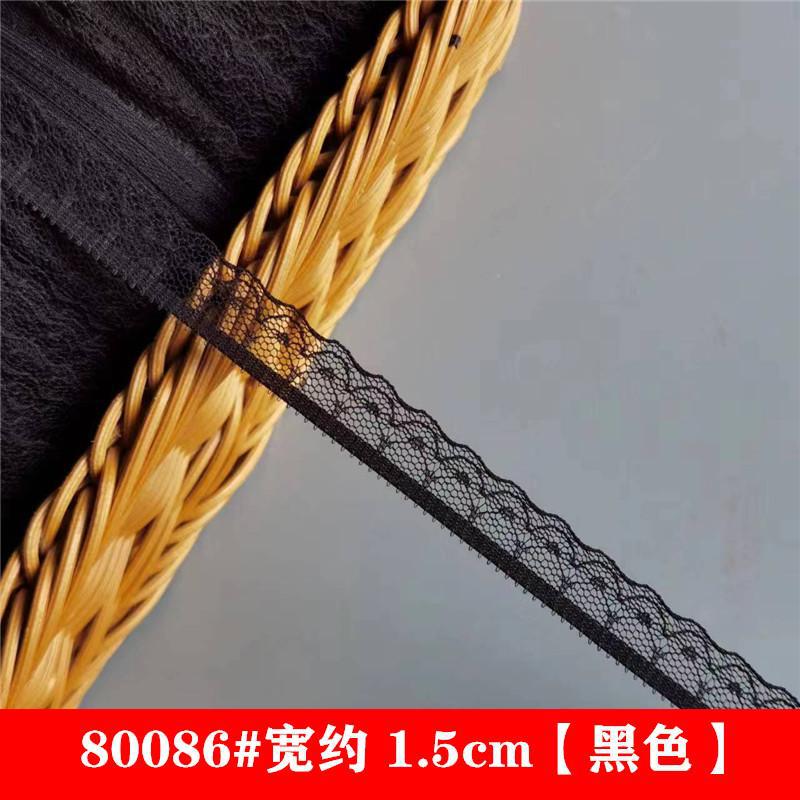 Width 1.5cm Stretch Lace Accessories Handmade DIY Fabric Clothes Skirt Skirt Underlining Decorative Narrow Black and White