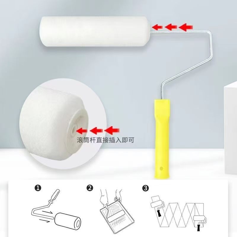 Factory Direct Sales Epoxy Floor Paint Special 939 Roller Brush Short Hair Fine Hair Mercerized Solvent-Resistant Non-Shedding Roller