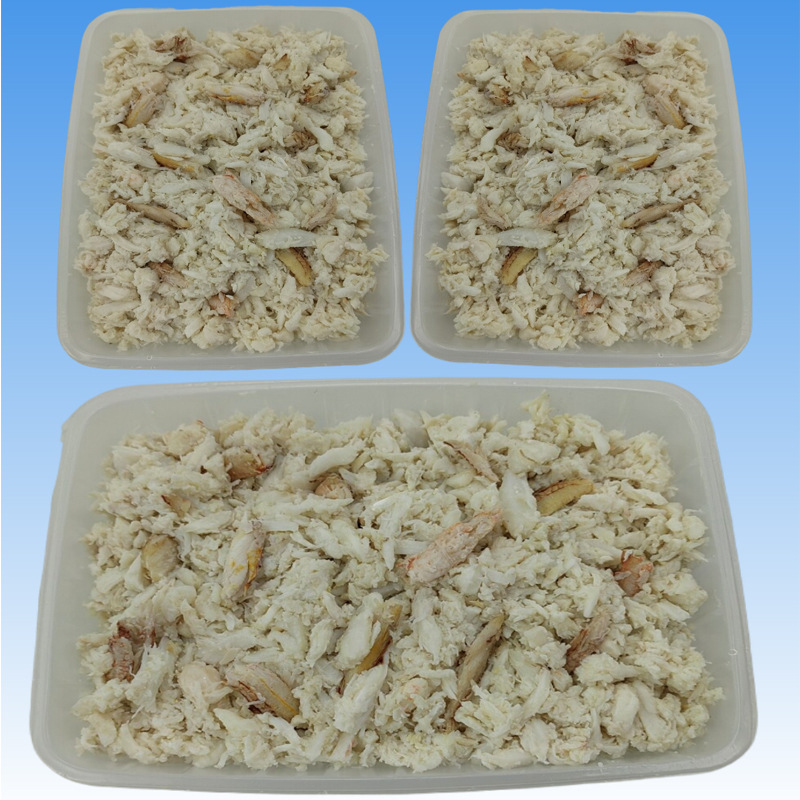 Fresh Crab Meat in a Box, Low-Fat Crab Meat, Large White Meat, Uniform Grade, Pure Shredded Seafood Ingredient, Commercial Frozen Crab Meat Selection