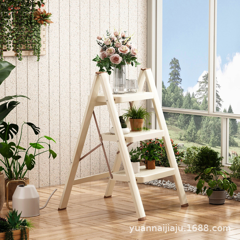 ✅ Household Folding Thickened Herringbone Ladder Red House Ladder Stool Ladder Moving Gift Light Luxury