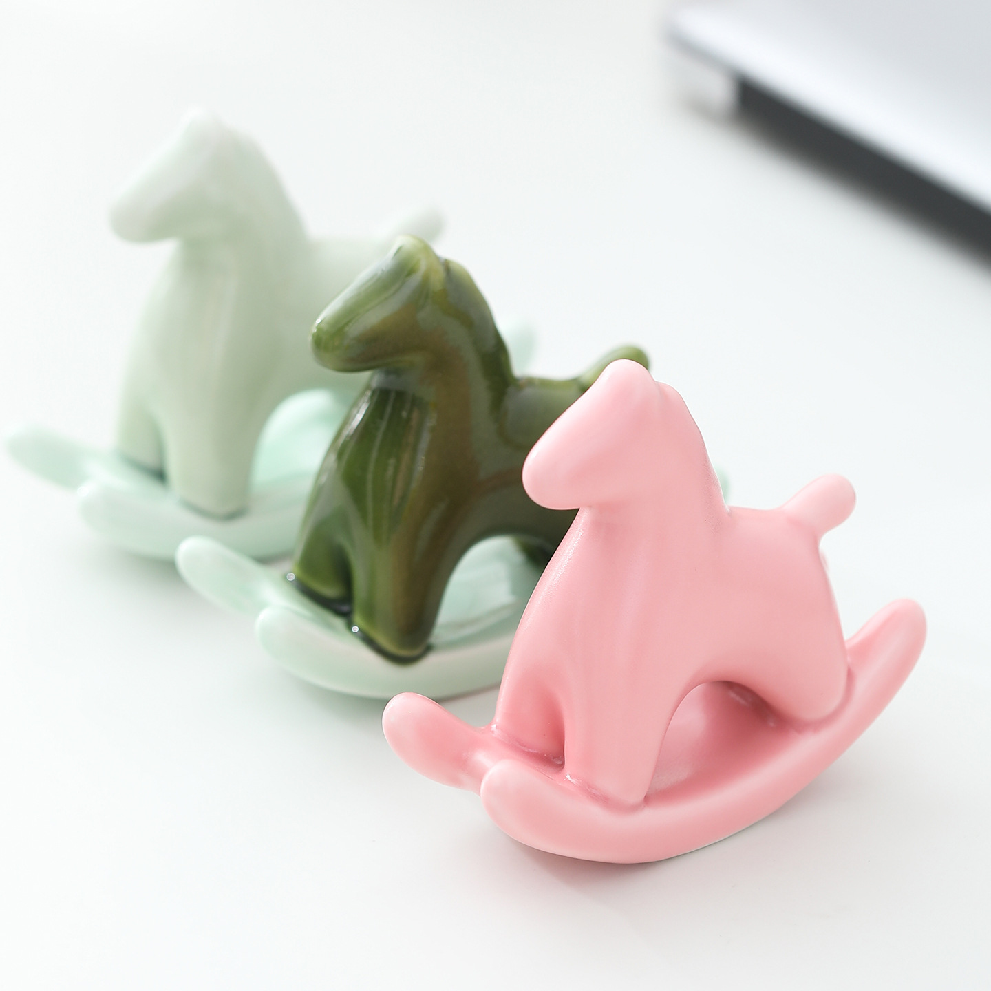 Ceramic Pony Tea Pet Ornaments Rocking Horse Tea Ceremony Tea Table Office Desk Year of the Horse Cute Decorative Crafts