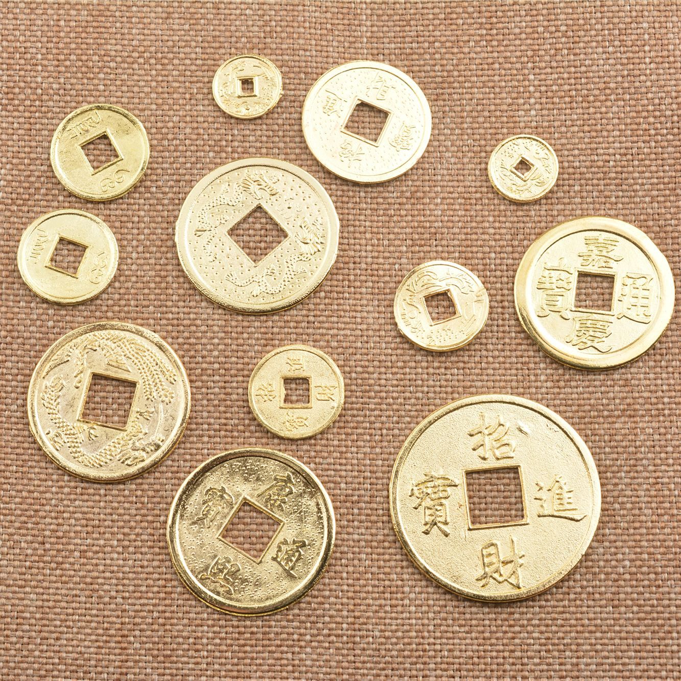 Золотая медная монета, аксессуары пяти и десяти императоров для привлечения богатства, антикварные деньги, декор для мобильного телефона