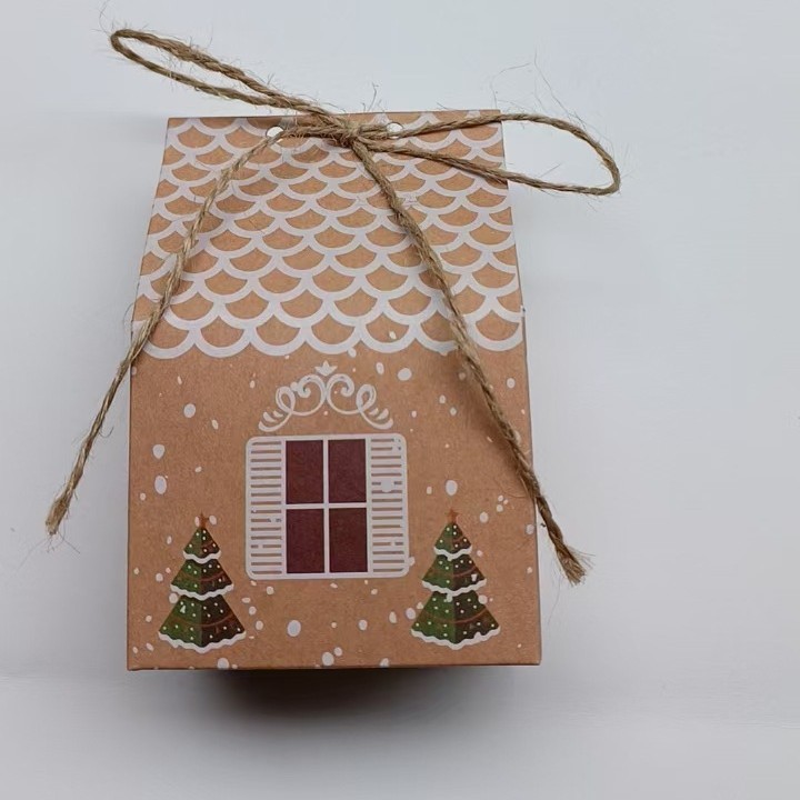 Европейский стиль новая конфетная коробка Рождественская коробка из крафт-бумаги Маленькая коробка для конфет в виде домика