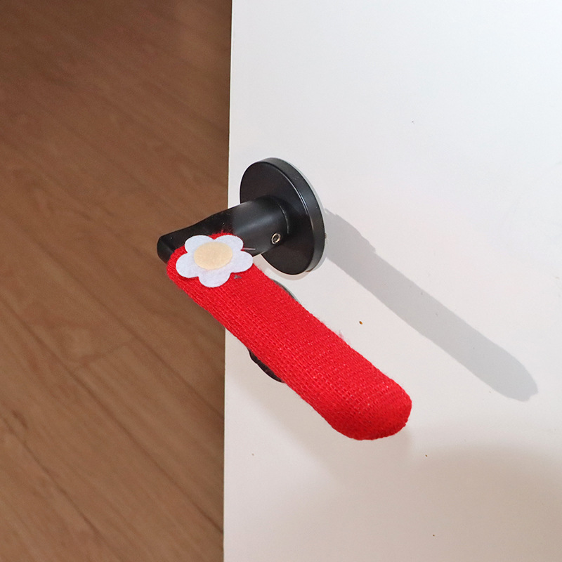Property Door Handle Protective Cover Thickened Wall Anti-collision Toilet Door Lock Door Handle Winter Knitted Anti-collision Pad