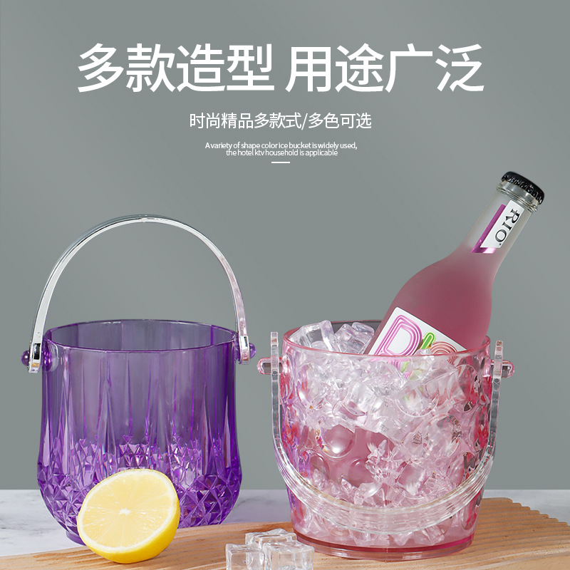 In stock plastic boxed gem ice bucket octagonal ice bucket single small size beverage ice bucket desktop bead-shaped ice bucket