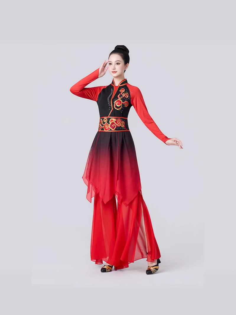 Classical Dance Elegant Gauze Performance Clothing New Drumming Clothing Square Dance Set Ym-2540