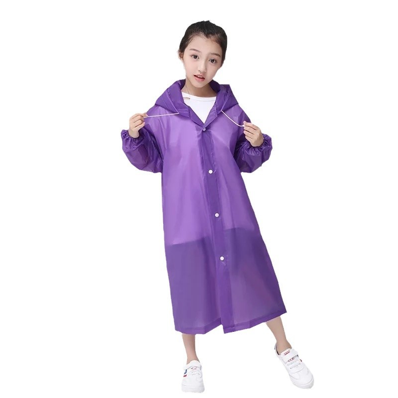 Portable children's raincoat thickened children's school special rainstorm-proof transparent non-disposable children's long poncho