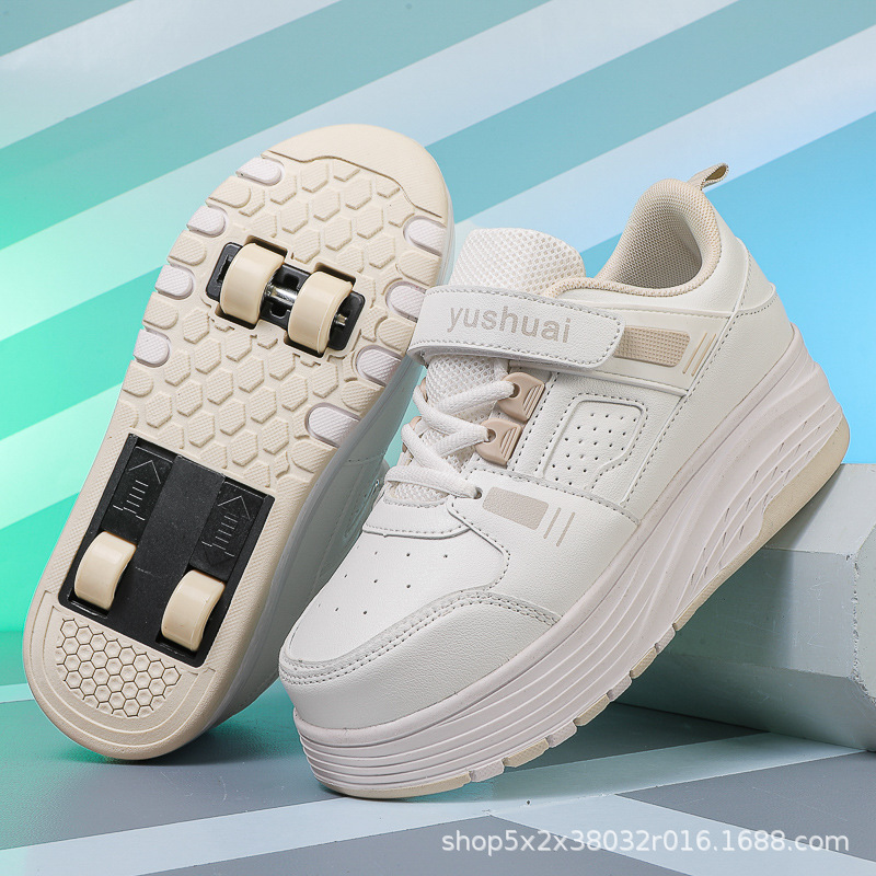 Girls' Heelys Shoes Invisible Four-Wheel Retractable New Children's Shoes Girls Roller Skates Wholesale Cross-Border