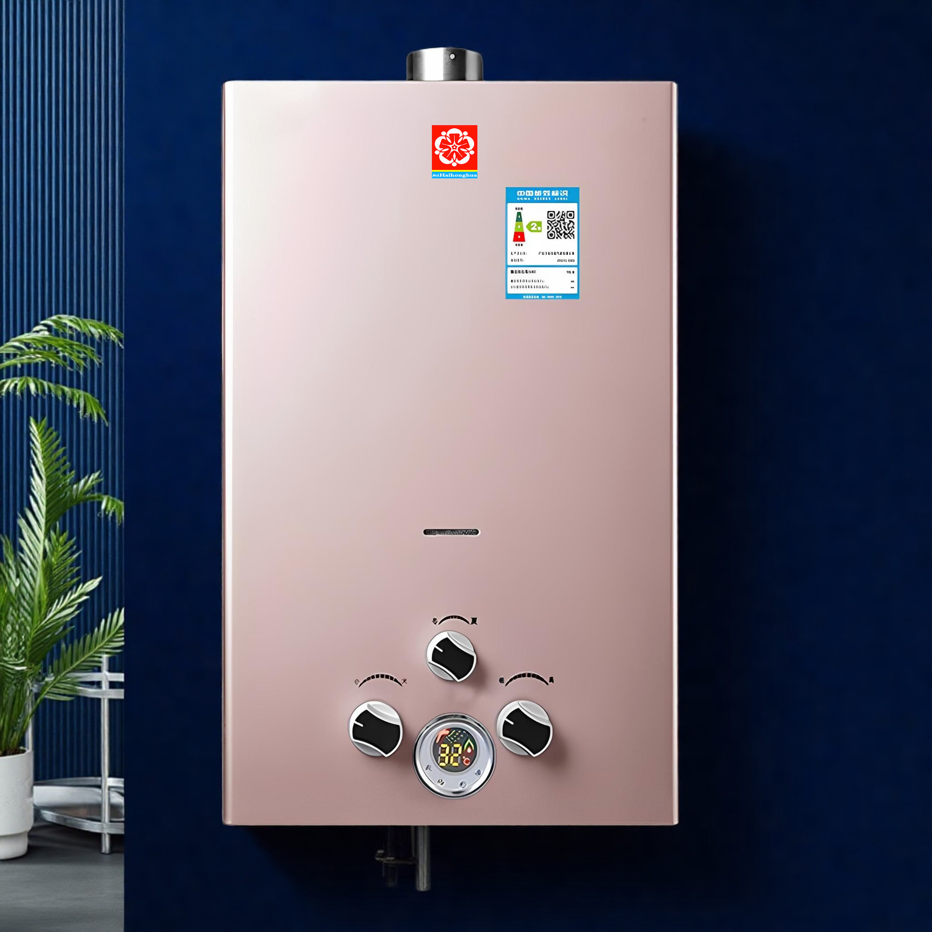 Gas Water Heater with Forced Exhaust, Balanced Battery, Suitable for Gas, Liquefied Gas, and Natural Gas, Low Water Pressure, Constant Temperature, Intelligent Gas Type