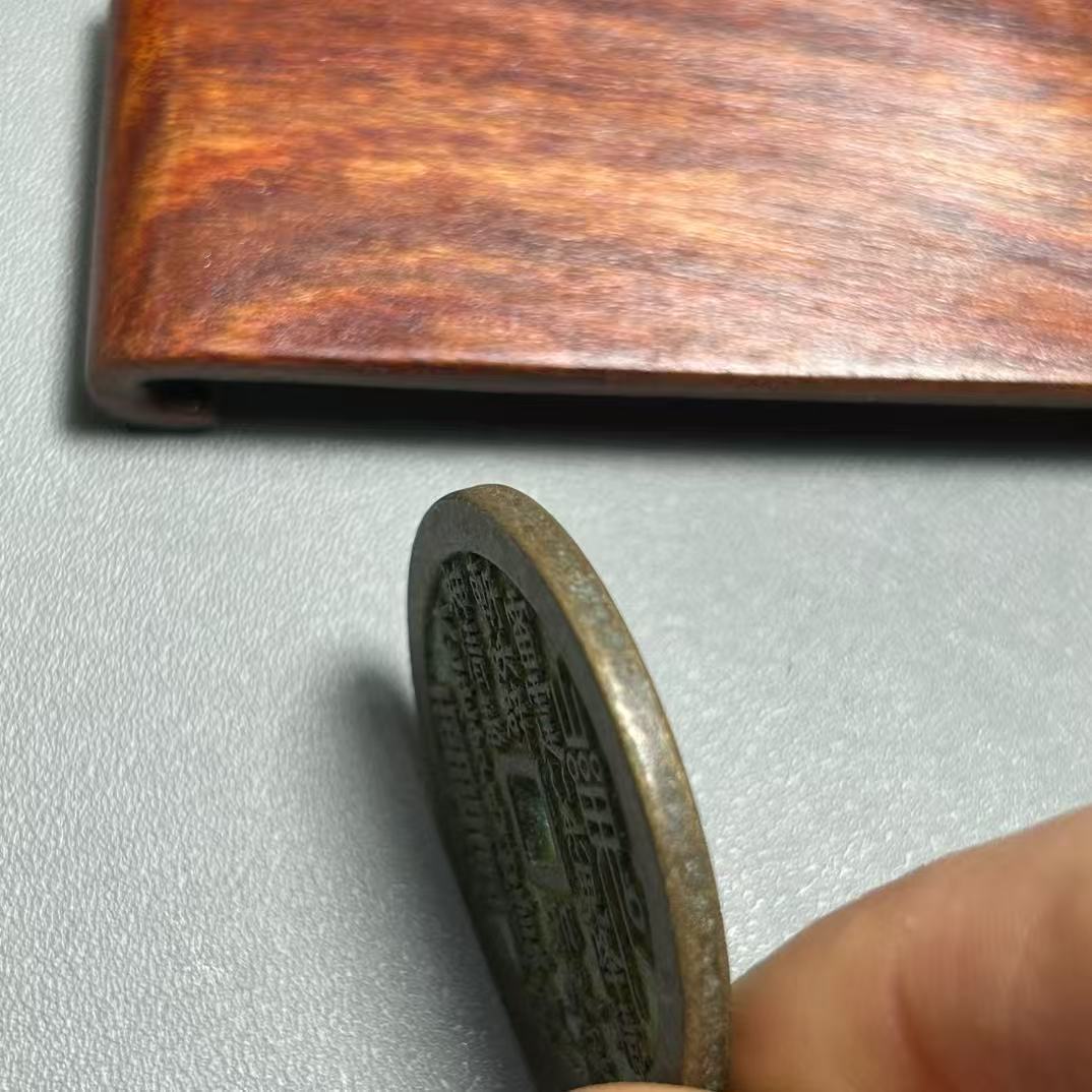 35mm Antique Round Hole Mountain Spirit Copper Coin Handed down Green Embroidered Paste Square Hole Mountain Spirit Bagua Coin Thunder Copper Coin Wholesale