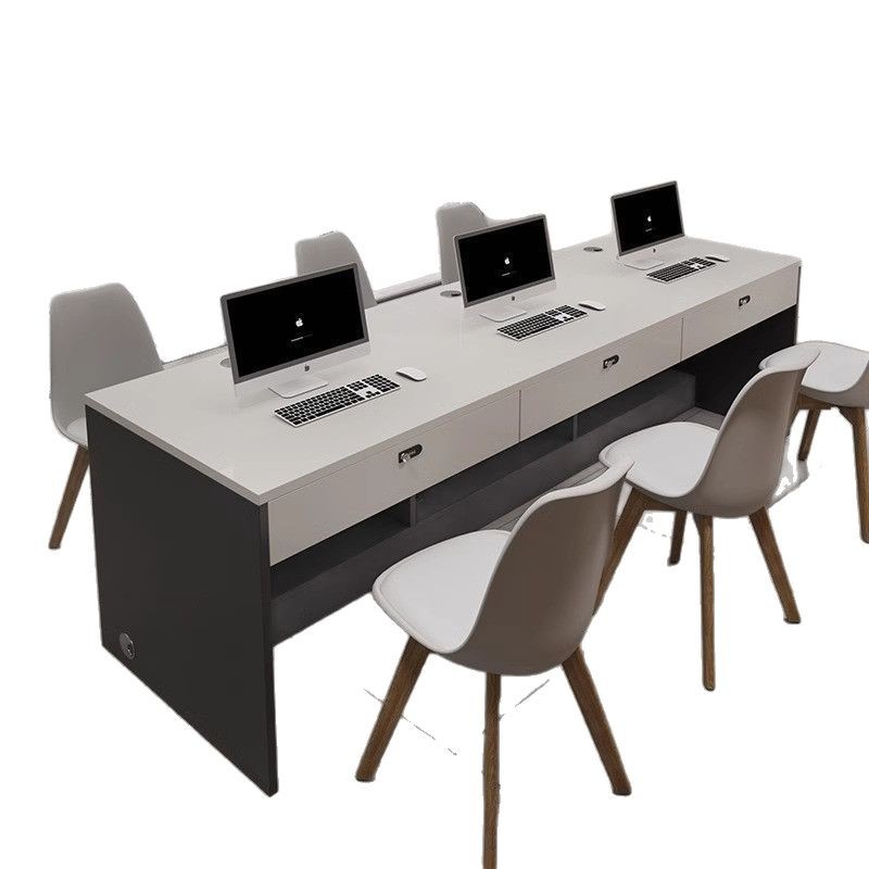 Employee Desk Workstation Table Real Estate Agency Desk Computer Desk Human Resources and Finance Staff Desk and Chair Combination Wholesale