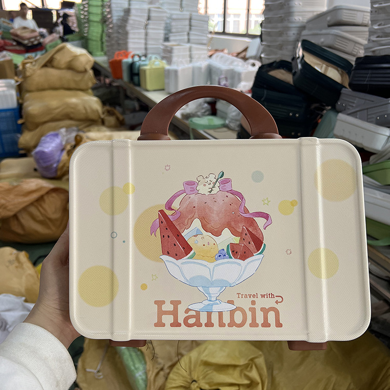 Cosmetic Case 14inch Suitcase Mini Small Suitcase Companion Gift Box Zipper Mother Box Printable Pattern