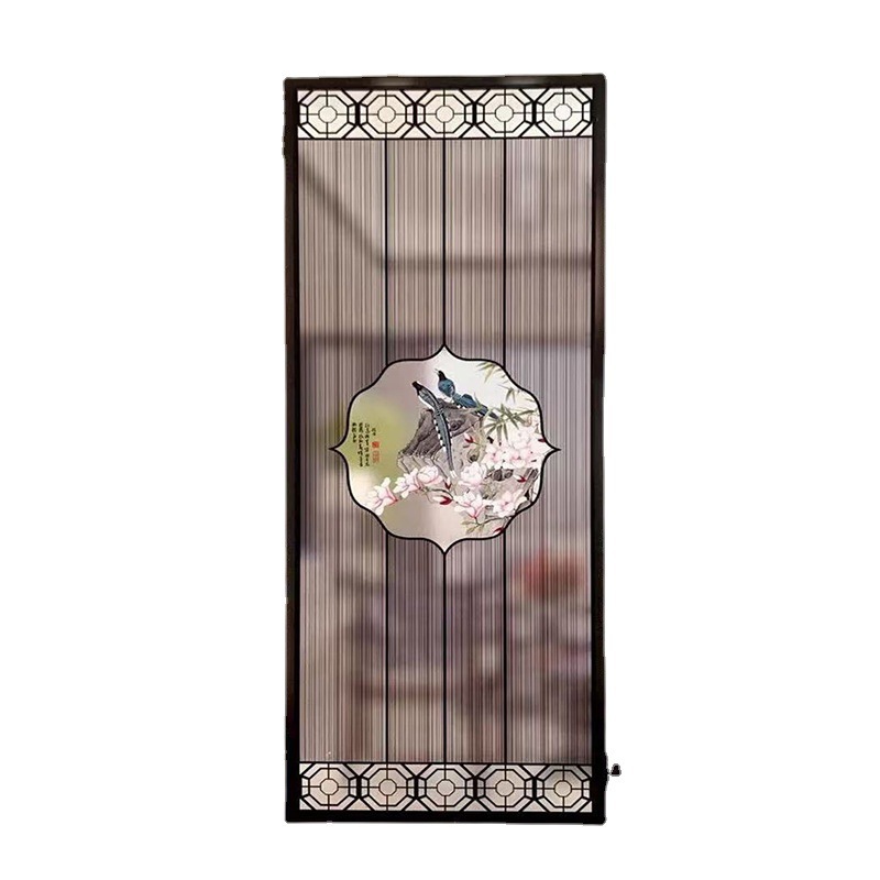 Wire Clip Painting Glass Double-Layer Art Entrance Screen Partition Clip Juan Art Landscape Painting Tempered Glass Made to Order