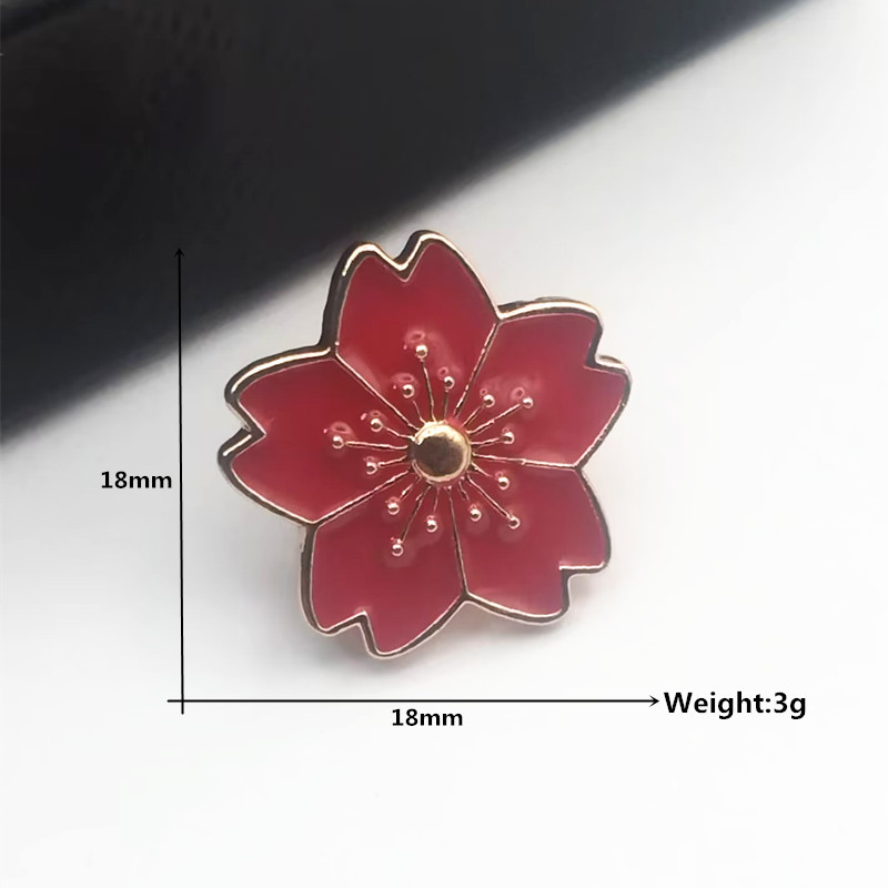 Small cherry blossom brooch corsage women's anti-walking cardigan light buckle collar pin cute oil dripping JK uniform badge jewelry wholesale