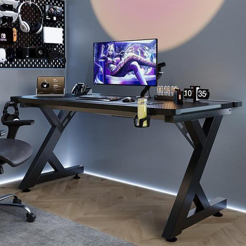 Internet Cafe Wooden Computer Table Carbon Fiber E-Sports Table Internet Cafe Dedicated Internet Celebrity Desktop Table Home E-Sports Room Table