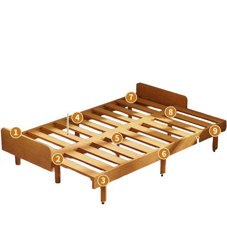 Solid Wood Sofa Bed Folding Dual-Purpose Pull-Out Bed Small Apartment Living Room Study Double Retractable Bed Multi-Functional Overnight Bed