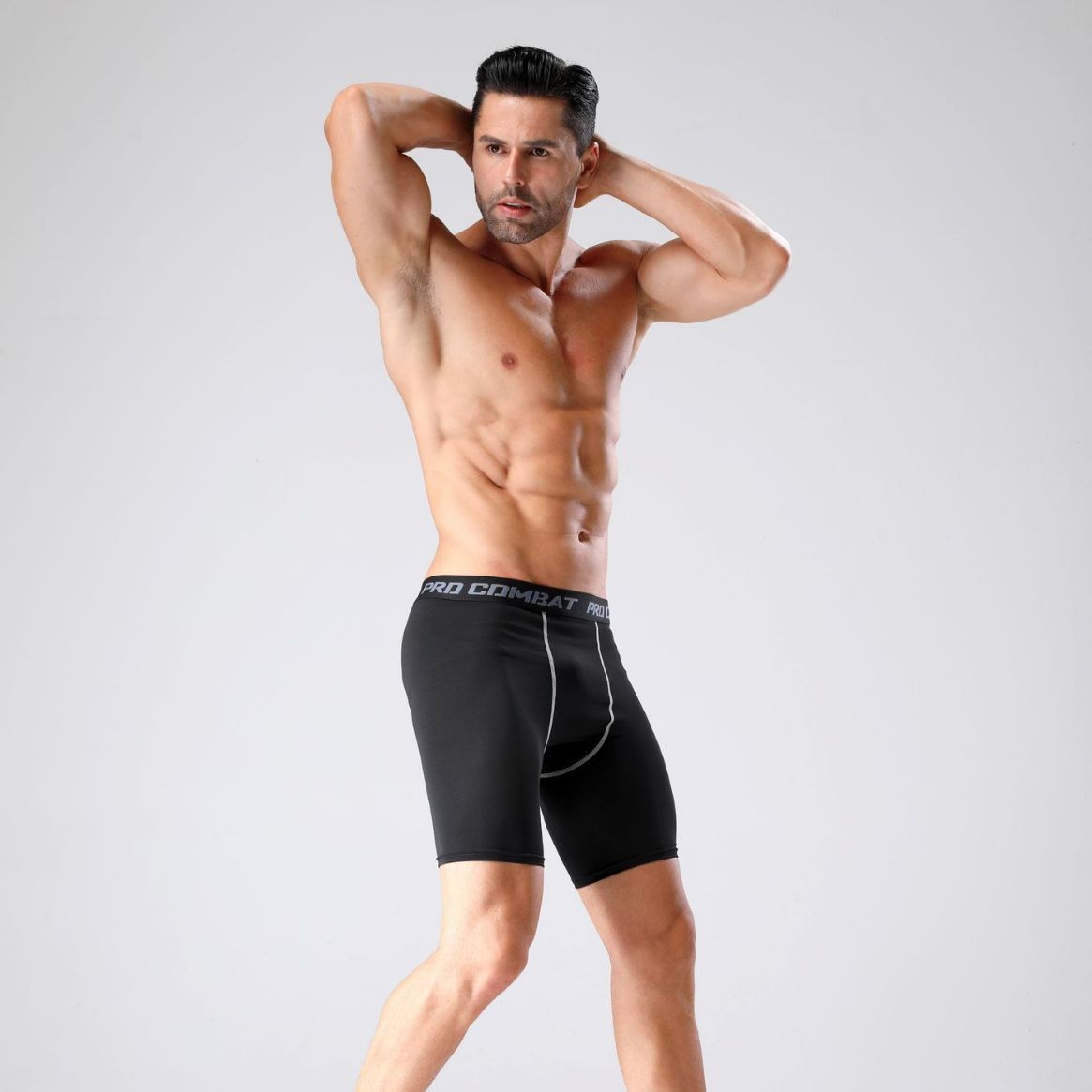 Men's Sports Compression Shorts for Summer, Elastic Training Running Shorts, Breathable Quick-Drying Five-Point Shorts for Fitness and Running