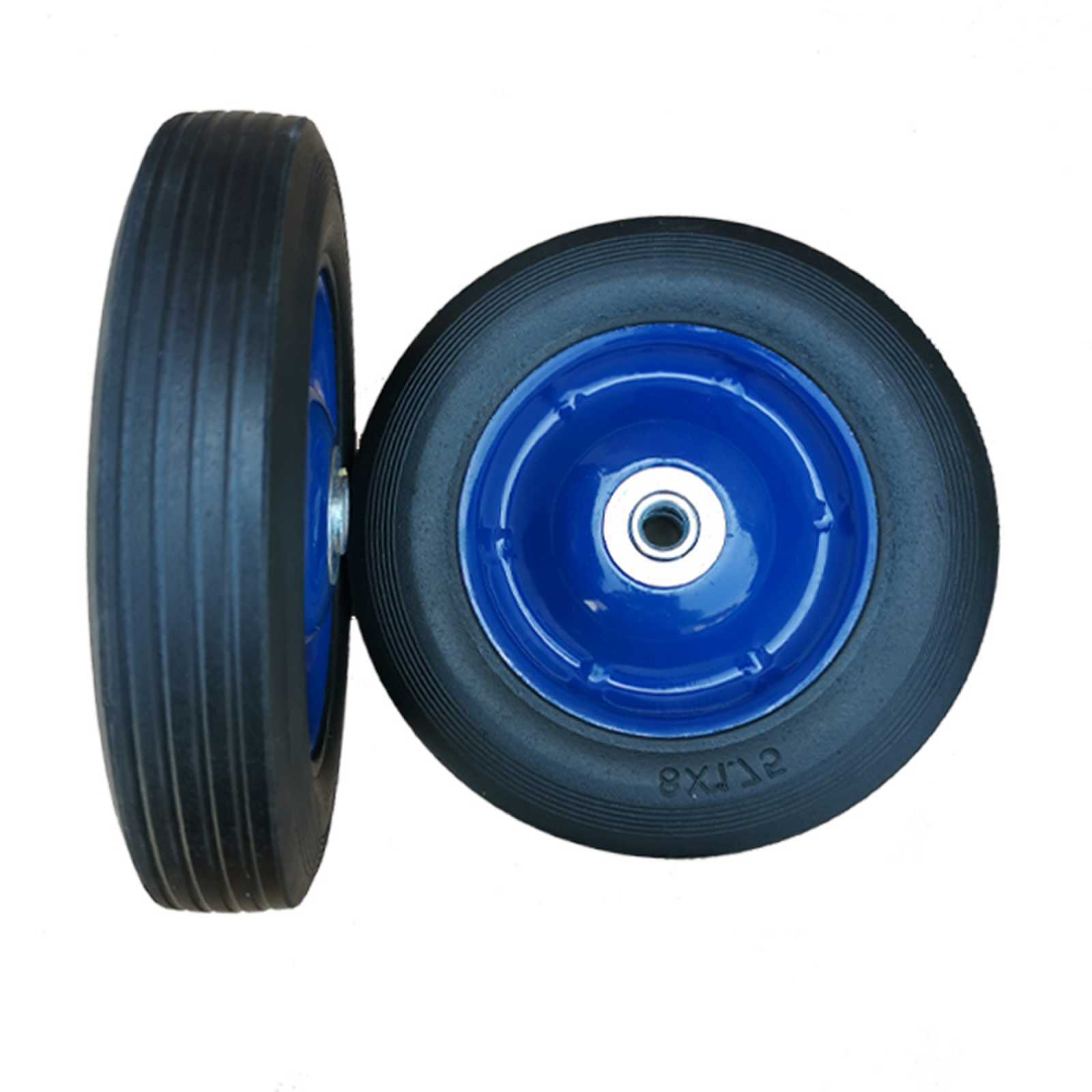 Supply 8*1.75 solid rubber wheel tool cart luggage cart tires wholesale trolley rubber wheel casters