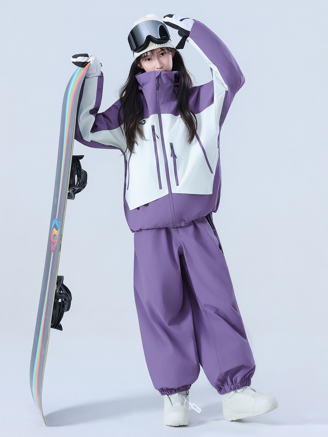 Ski Suit Set for Women and Men, Waterproof and Thickened Full-Glue Professional Snow Suit Top and Pants Set 3L Color Matching