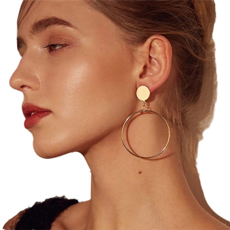 Cross-Border European and American Popular Bohemian Earrings Alloy Geometric Metal Round Earring Set Decoration Wholesale