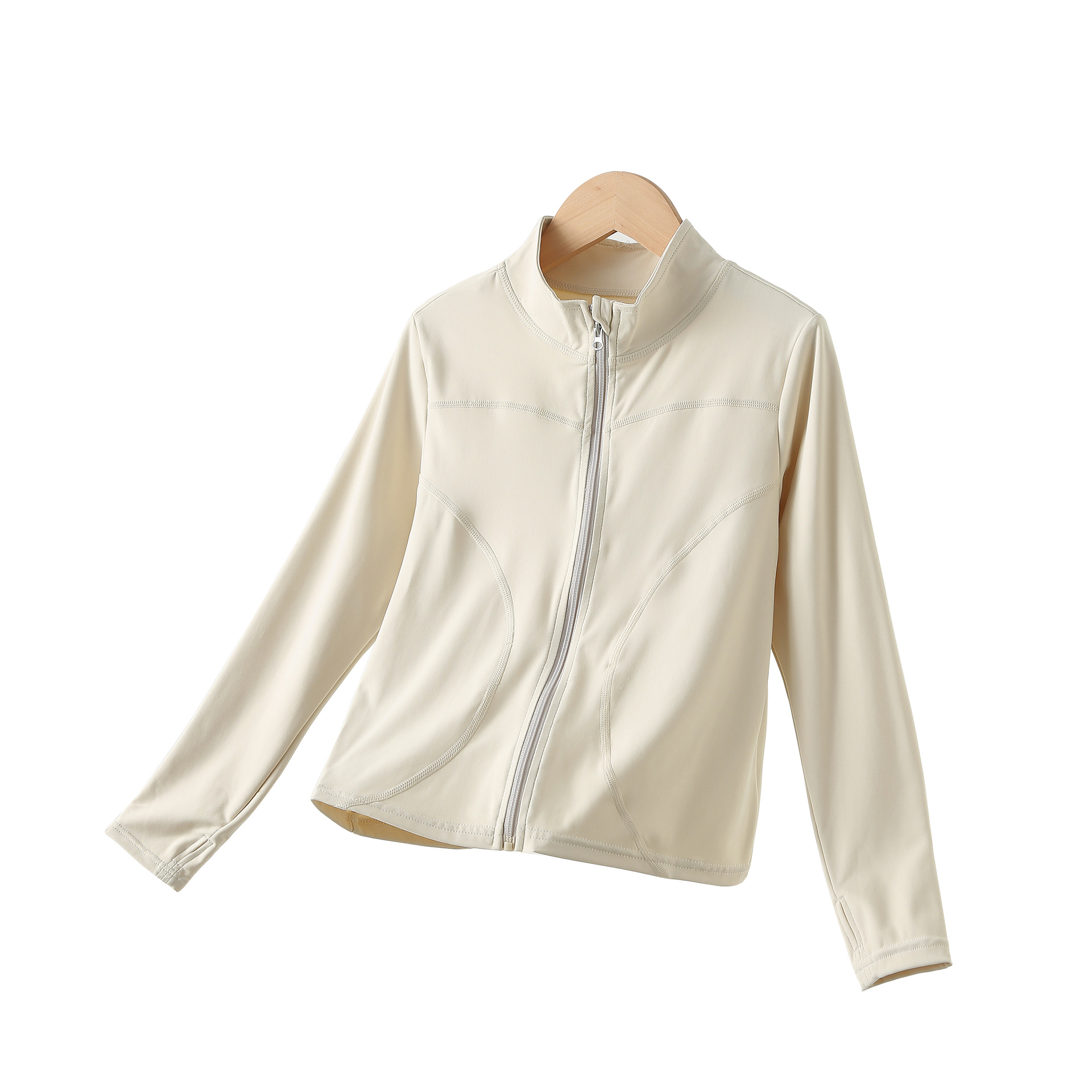 Girls' Autumn and Winter High-Elastic Sports Training Clothes, Tennis Running Jackets, Spring and Autumn Suits, Yoga Clothes, Medium and Large Children's Tops