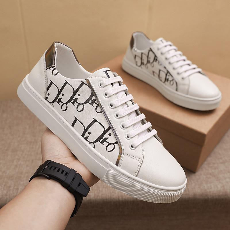 New Casual Shoes, New European Version, First Layer Cowhide Sole, Trendy Sneakers, White Shoes P