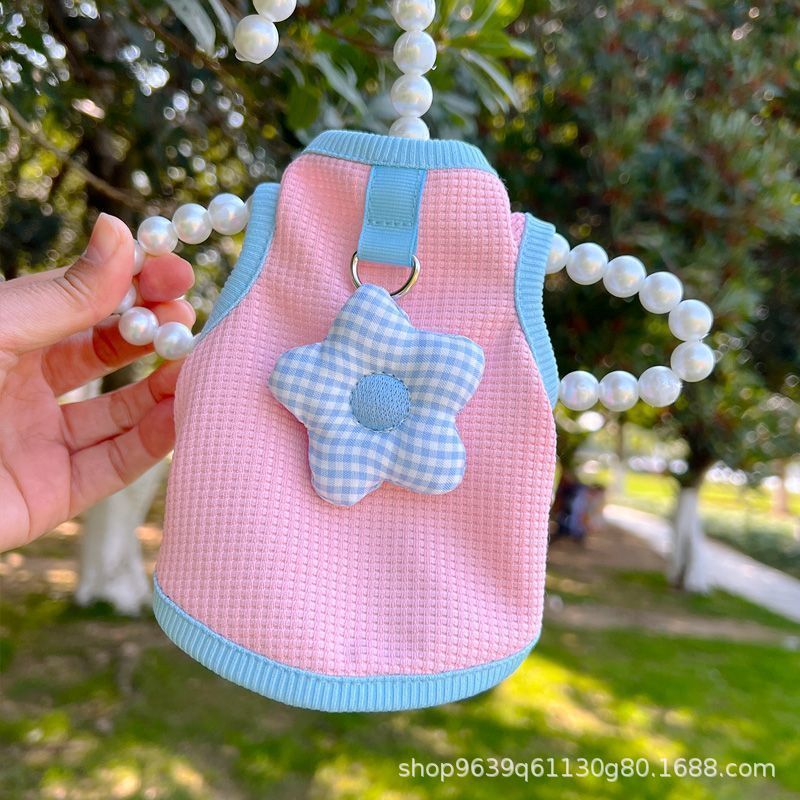 Cat Dog Clothes Spring and Summer Pet English Short Blue Cat Anti-Hair Breathable Sun Protection Teddy Bear Vest