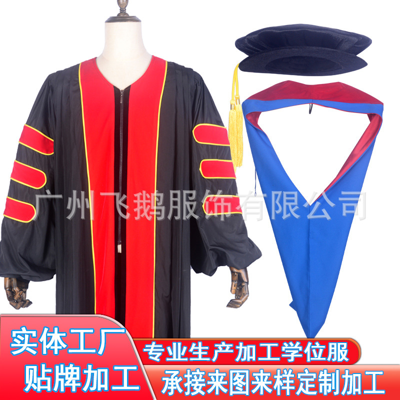 Докторская мантия, мантия бакалавра, мантия магистра, мантия руководителя, мантия директора, индивидуальная обработка университетских выпускных мантии