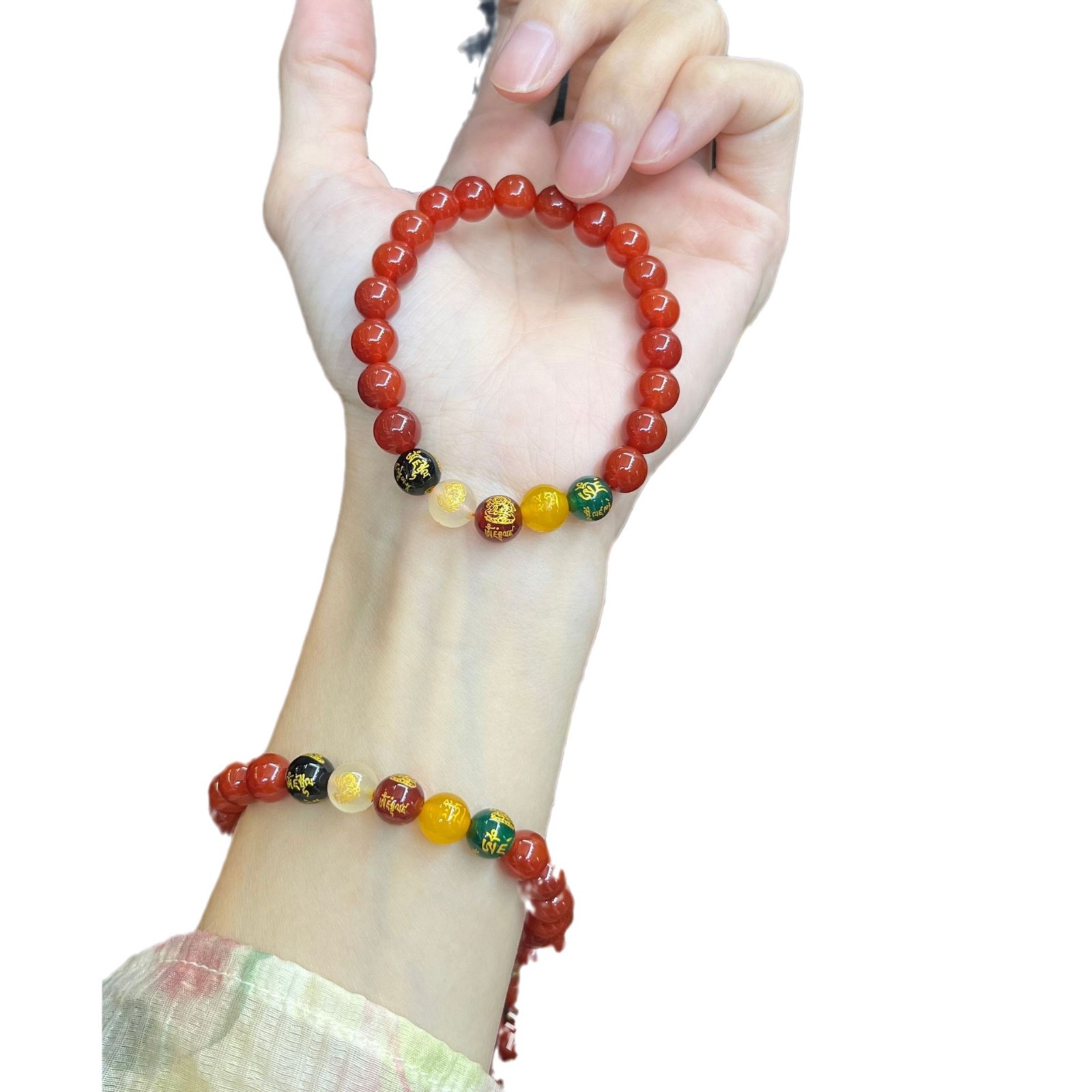 Natural Red Agate Bracelet South Red Bracelet with Five Way God of Wealth Summer Fashion Red Live Explosions Wholesale