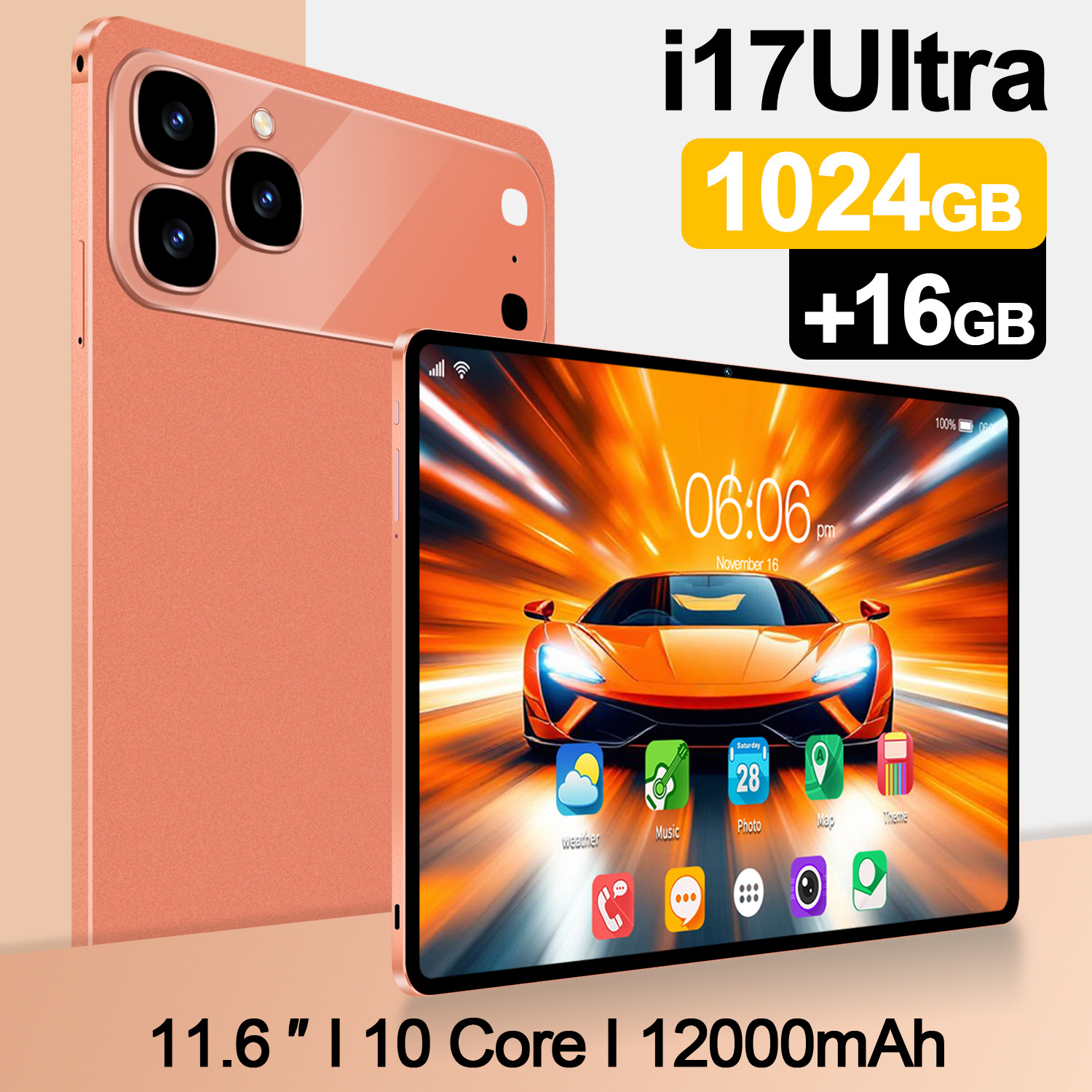 10.1-дюймовый планшет, кросс-бордерный новый I17 Ultra, поддержка 4G WiFi, заводской источник, в наличии