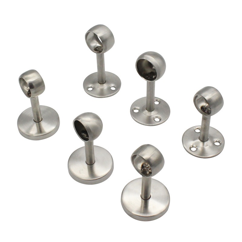 Cross-Border Zinc Alloy Pipe Support Clothes Drying Rod Bathroom Cabinet Multifunctional Decorative Accessories Round Rod Flange Base Wholesale