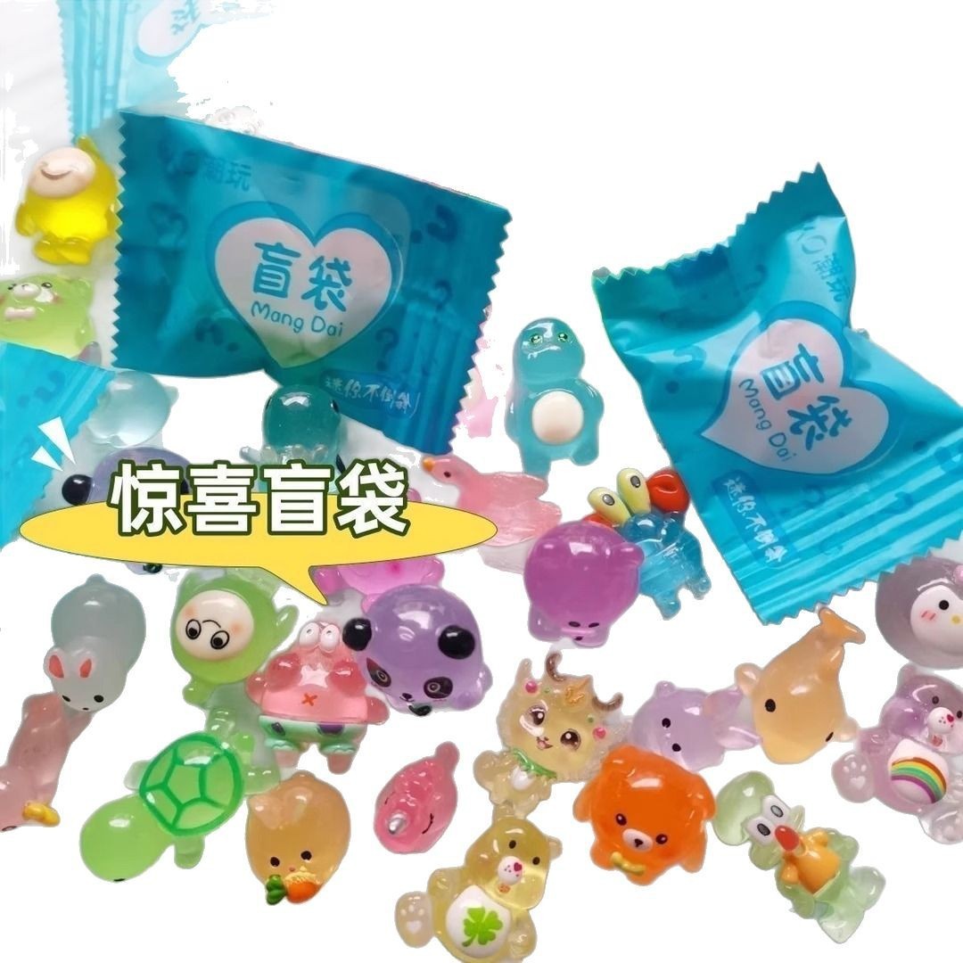 Luminous Blind Bag Small Toy Small Animal Mini Cute Independent Packaging Stereo Model Luminous Simulation Cartoon Random