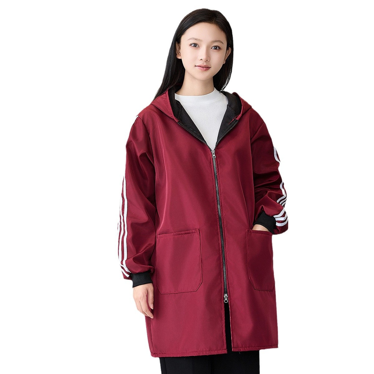 fleece-lined apron overalls women's outer wear work overalls dirty-resistant women's winter warm waterproof cold-proof reflective mid-length