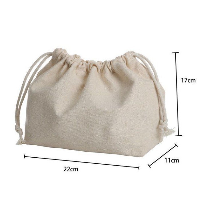 New Fashion Simple Primary Color Canvas Drawstring Bag Large Easy Storage Bag Cotton Drawstring Leather Bag Dust Bag