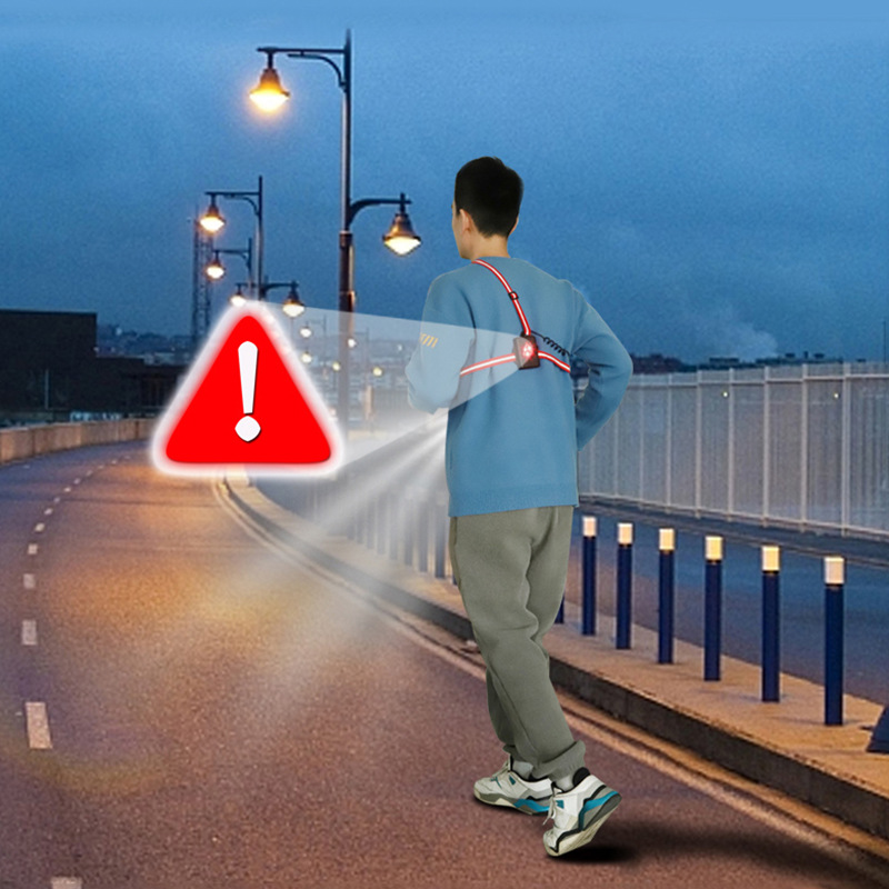 Outdoor Running Harness Light, Illuminated Safety Warning Light with Reflective Strips, Outdoor Sports Mountaineering Night Running Light