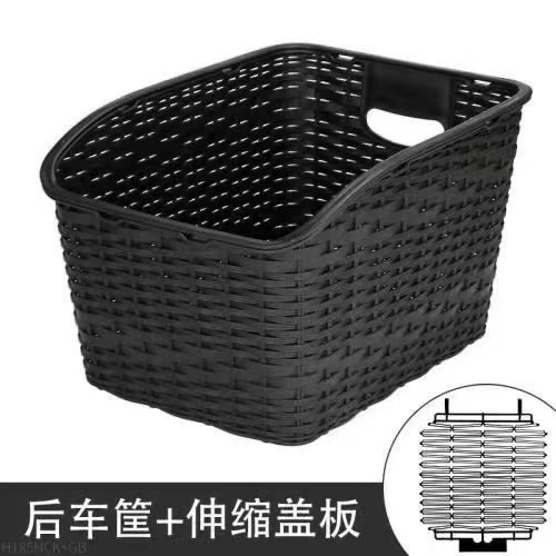 Bicycle Rear Basket Plastic Basket Rear Basket Student Schoolbag Basket Cover Bicycle Rack Rear Basket