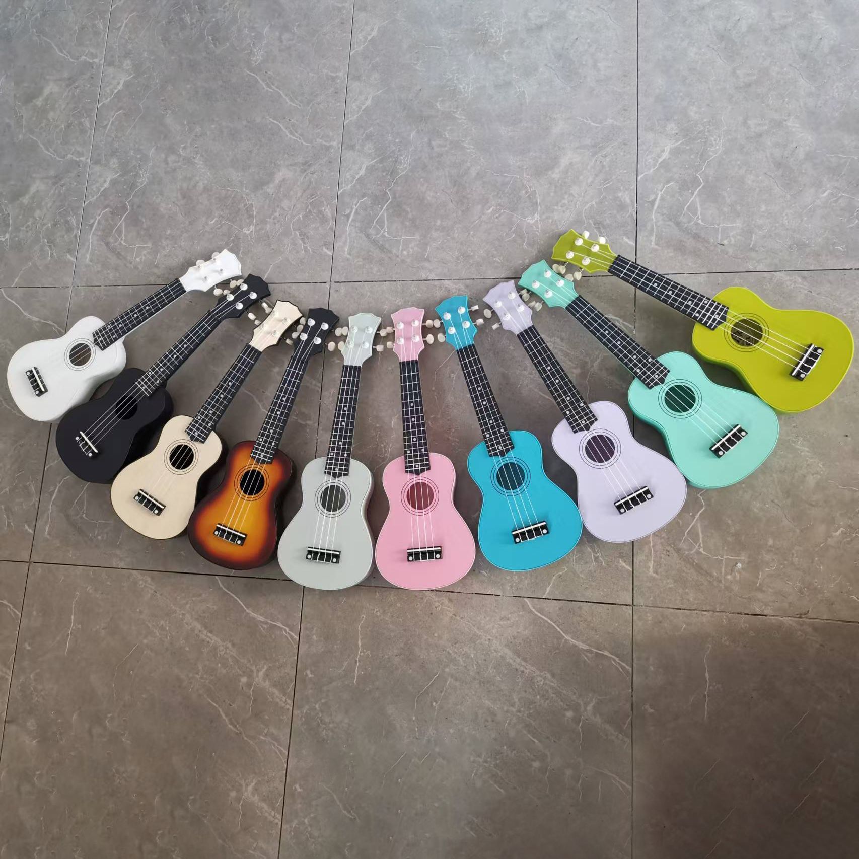 Wholesale Purchase Plastic Ukulele 21inch Basswood Strap Bag Strap Accessories Set Beginner Small Guitar