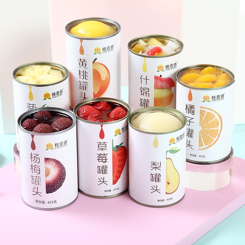 Canned fruit mixed full box of multi-flavor fresh Yellow Peach Pineapple waxberry orange Hawthorn grape commercial wholesale