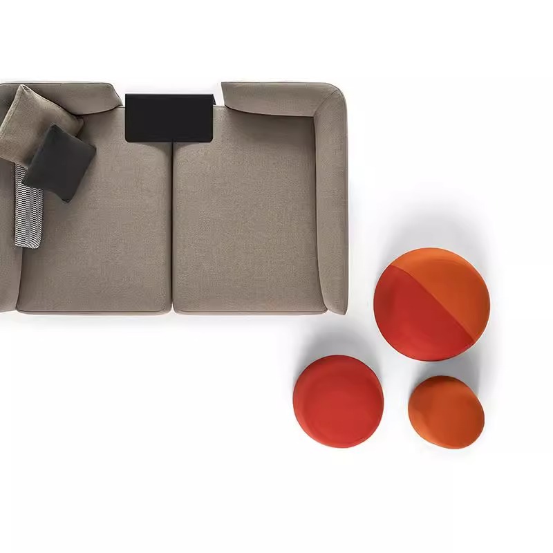 Nordic Minimalist Lazy Sofa Ottoman, Fabric Stool for Clothing Store, Creative Home Shoe-Changing Stool, Wabi-Sabi Style Low Stool