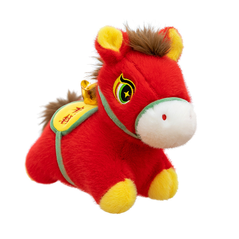 Year of the Horse Mascot Zodiac Horse Doll Stuffed Toy Red Pony Doll Annual Party Gift Wholesale Plus Logo